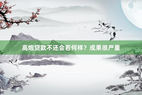 高炮贷款不还会若何样？成果很严重