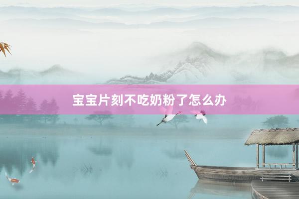 宝宝片刻不吃奶粉了怎么办