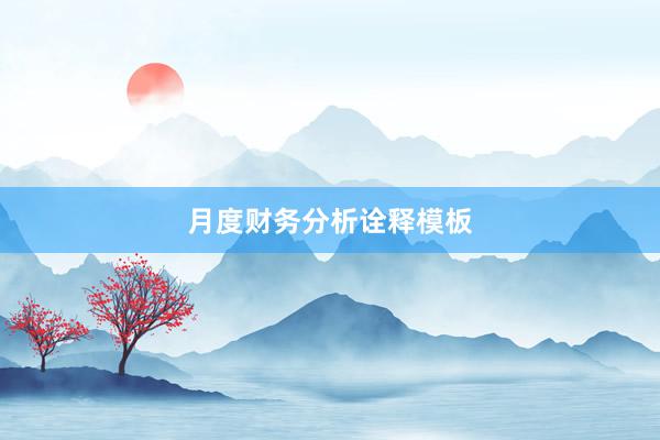 月度财务分析诠释模板